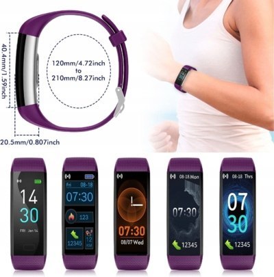 OPASKA SPORTOWA FITNESS TRACKER HR FIOLETOWA