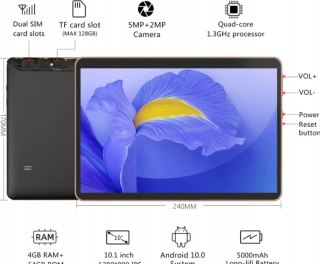 Tablet YOTOPT x109 10.1" 4 GB / 64 GB czarny