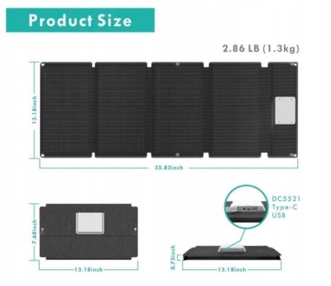 ŁADOWARKA SOLARNA SKŁADANY PANEL SŁONECZNY 40W LL-YT40W SinKeu